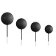 Ballon noir mat sur tige