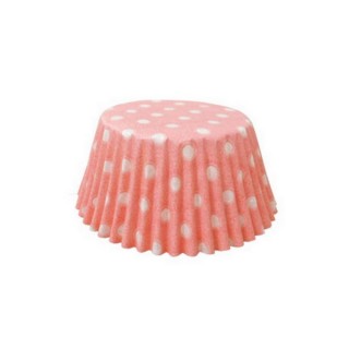 Mini moule en papier Rose p&acirc;le &agrave; pois blanc