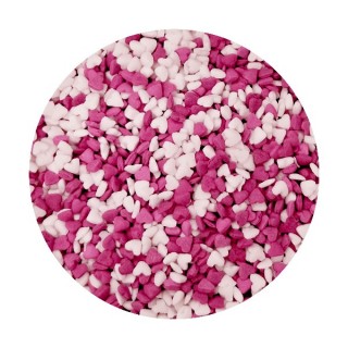 Mini coeur Fuschia et blanc