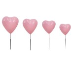 Coeur rose pâle mat sur tige