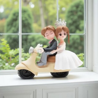 Figurine Les mari&eacute;s en moto