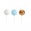 Trio Ballon sur tige Blanc Bleu Or - 0.75 po