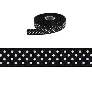 Ruban &agrave; g&acirc;teau Noir &agrave; pois blanc