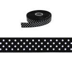 Ruban à gâteau Noir à pois blanc