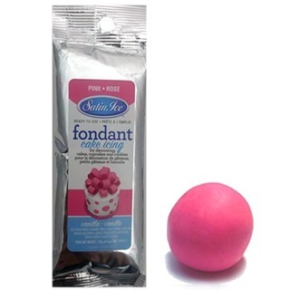 ***RED*** Fondant &agrave; rouler Satin Ice - Rose 125g