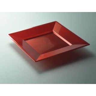 Assiette carrée Carmin 9.5" Assiette carrée Carmin 9.5"