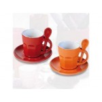 Tasses à café Intermezzo - Rouge et orange