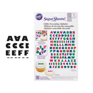 Feuille de sucre - Alphabet noir Feuille de sucre - Alphabet noir