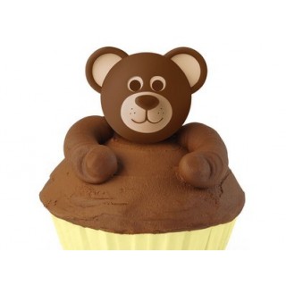 Figurine pour cupcake Tête d'ourson 3-D Figurine pour cupcake Tête d'ourson 3-D