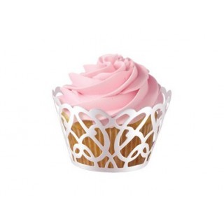 Wrap à cupcake Dentelle blanc perlé Wrap à cupcake Dentelle blanc perlé