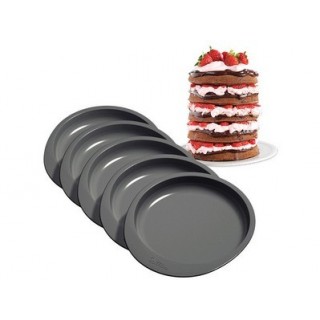 Ensemble 5 moules à gâteau rond 6'' Ensemble 5 moules à gâteau rond 6''