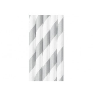 Baton à cake pops / Paille - Rayure argent Baton à cake pops / Paille - Rayure argent