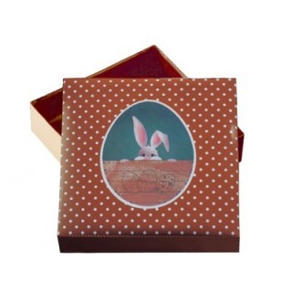 Feuille imprimée pour boite 3-D - Lapin Feuille imprimée pour boite 3-D - Lapin
