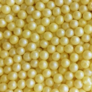 Perle jaune pâle en sucre 3-4 mm Perle jaune pâle en sucre 3-4 mm