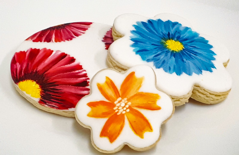 Peinture comestible sur des biscuits