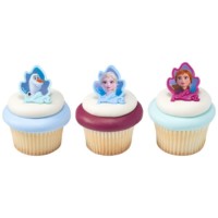 Bague de la Reine des Neiges avec Anna, Elsa et Olaf pour décorer des cupcakes.